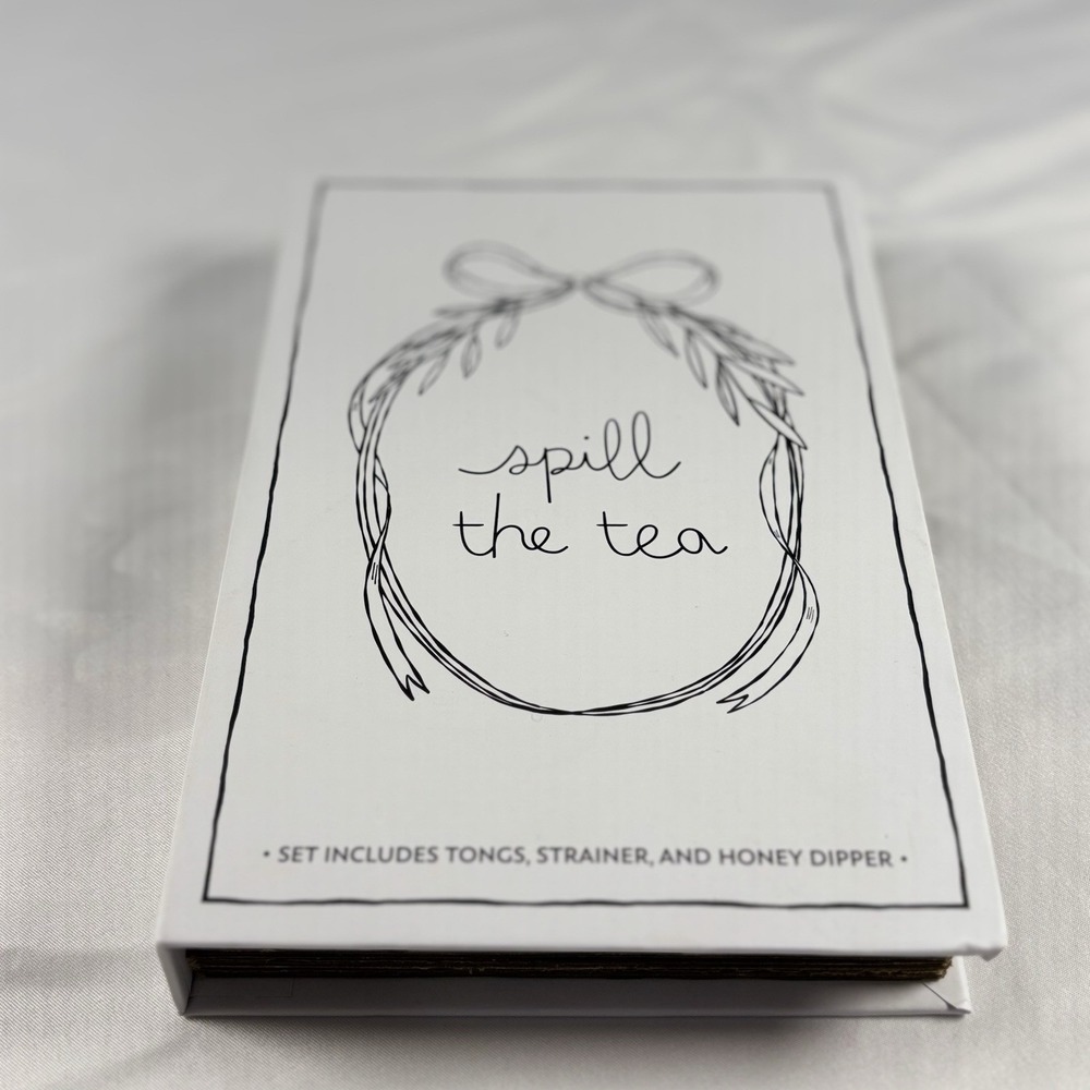 SB Design Studio Tea Gift Set Infuser Strainer Tongs Honey Dipper New
